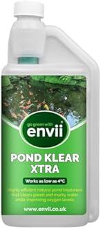 envii Pond Klear Xtra - Pond Clear Water Treatment & Green Pond Water Cleaner Is 3x Stronger Than Pond Klear - Treats Up To 60,000 Litres (13,200 Gallons)