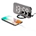 Wellonice Digital alarm clock - Stylish led Clock with 2 USB Ports - 6.5 inch display Stylish led with Automatic Brightness Control