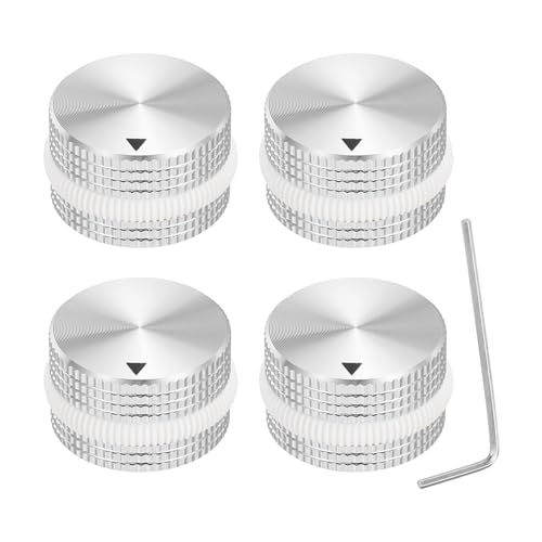 Boutons de potentiomètre en aluminium 6mm sourcing map pour audio et guitare x4