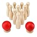 TUGO ボウリング 木のおもちゃ 知育玩具 - 木製 おもちゃ ボウリングセット 子供用 手先訓練 ボトル10本 ボウリングボール2個 室内 屋外 玩具 出産祝い 誕生日 プレゼント