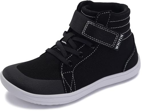 Image of WHITIN Little /Big Kid Wide High Top Barefoot Shoes W8K23 | Back to School, Natural & Healthy Fit, Ankle Support, Lightweight Zero-drop for Casual Walking & Active Play