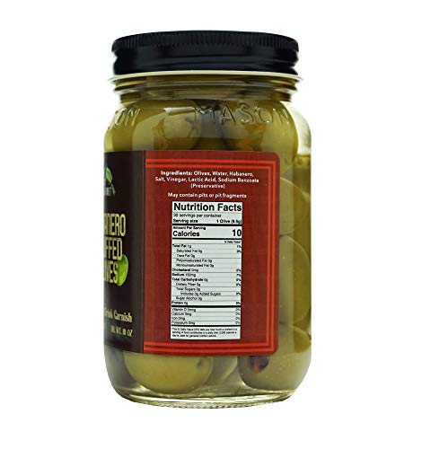 image for Green Jay Gourmet Habanero Stuffed Olives – Stuffed Green Olives for