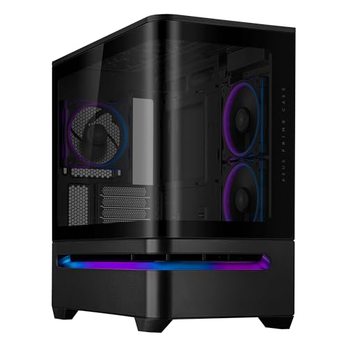 ASUS Prime AP202 ARGB (Noir) – Boîtier PC mATX (Verre incurvé trempé, Prend en Charge Les...