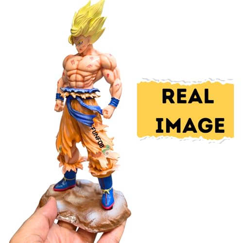 Image of FUNFOB Action Figure Height-23cm Collectible for Anime Fans PVC Multicolour | Go-k on Stone -Yellow Orange