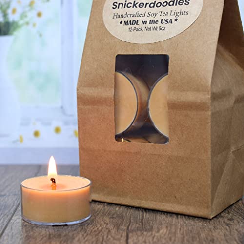 Snickerdoodles Scented - Soy Tealight Candles, 12 Pack - Beige Tealight Candles - Highly Scented - Made With Soy Wax - Handmade In The Usa - Candeo Candle - Food Scents #TOP1