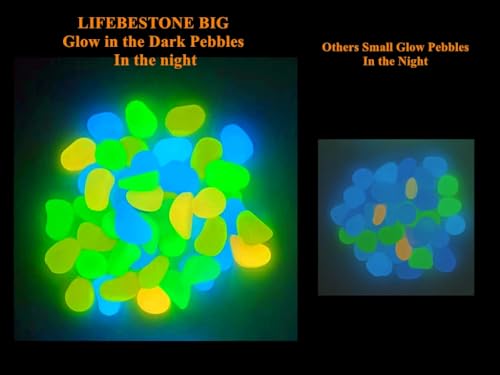 LIFEBESTONE 0.8-1.2" Big Rainbow Multicolor Glow in the Dark Rocks, Colored Pebbles, Aquarium Gravel for Fish Tank, 750 Pcs (5 Pounds) by LIFEBESTONE - Image 5