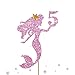 Mermaid 5 Cake Topper, Happy 5th Birthday Cake Decor for Baby Girl, Little Mermaid Birthday Party Decoration, Under the Sea Themed Party Supplies - Pink Glitter