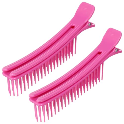 BATHVEVE 2 Piezas Pinza Para El Cabello Pelo Pinzas De Salón Para Seccionar El Cabello Elegante Mujer Pinzas Para El Cabello Pinzas Estilo Clip De Estilista Rosa