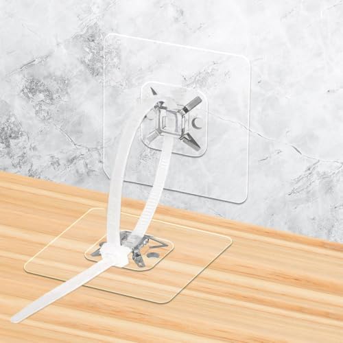 Anclajes de pared para muebles a prueba de bebés: correas adhesivas de seguridad (24 uds.)