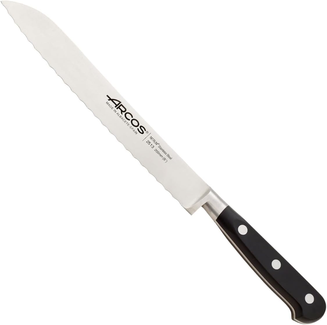 Arcos Bread Knife, Forged NITRUM Blade for Precise and Durable Cutting, 200 mm, POM Handle, Lyon Series