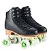 NVGSHO Roller Skates Adult, Professional Quad Speed Skates for Girls and Boys, High-Top Pu Leather with Aluminum Frame, Ultra-Fast 92A Pu Wheels, Suitable for Club Training,Black,Ladies9