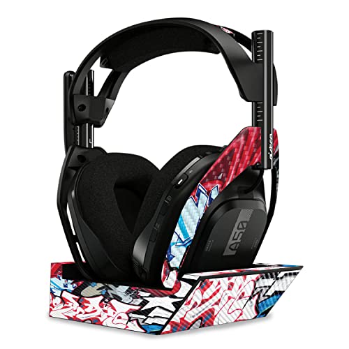 Image of MightySkins Carbon Fiber Skin Compatible with Astro A50 Wireless Headphones + Base Station (Gen 4) - Graffiti Mash Up | Protective, Durable Textured Carbon Fiber Finish | Easy to Apply