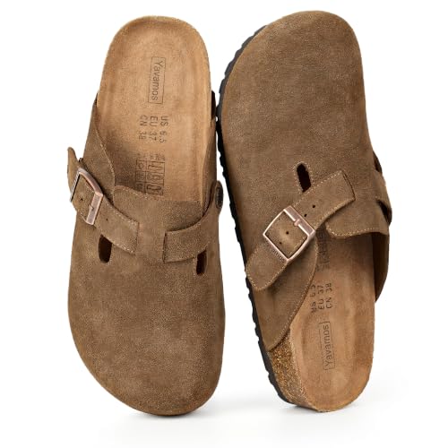 Yavamos Genuine Suede Clogs for Women Mules Shoes - image 1