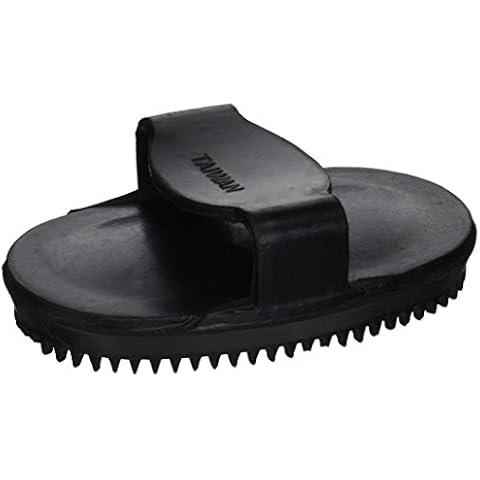 Intrepid International Soft Rubber Horse Curry Brush, Black, Small Cover