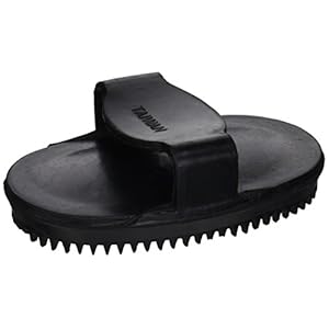Intrepid International Soft Rubber Horse Curry Brush, Black, Small