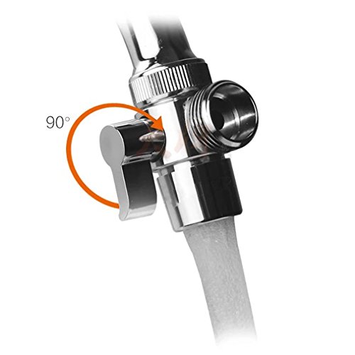Image of sink faucet diverter valve /adapter to bidet shower hose with aerator for bathroom /kitchen faucet