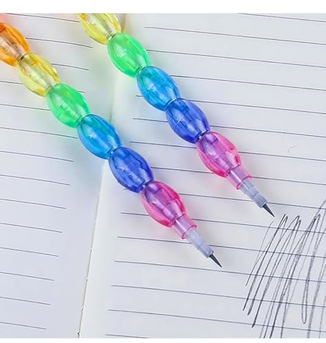 Image of Moti Pencil (8 PCS) Moti Pearl Stacking Non Sharpening Pencil, Beautiful Design, Long Lasting, Kids, Birthday, Return Gift(HFE8)