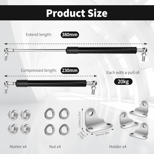 Vérin hydraulique 380mm pour stopper les couvercles lourds - 3