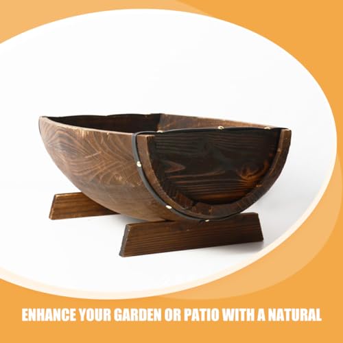 Pot de fleurs demi-tonneau OSALADI pour sublimer un coin de verdure extérieur - 8