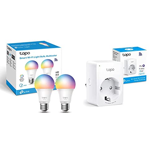 Miniatura 8 de TP-Link Tapo L530E 2-Pack - Bombilla LED inteligente Wi-Fi, multicolor, regulable, E27, 8.7 W 806 lm, compatible con Alexa y Google Home & 【Nuevo】 Tapo P110 - Mini Enchufe Inteligente Wi-Fi