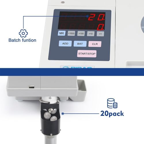 Image of Ribao CS-10S High Speed Portable Coin Counter and Sorter, 1800 Coins per Minute Counting Speed, 2000 Coins Hopper Capacity, Suitable for International Coins and Tokens, Two-Year Warranty