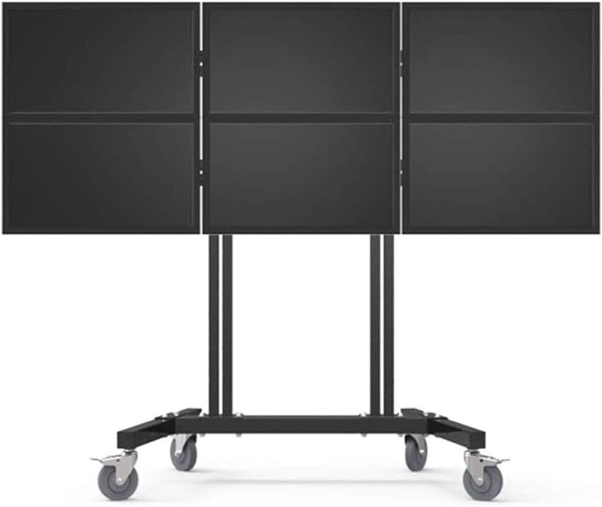 OLSKFUH Mobile Tv Stand, Rolling Tv Stand, Mobile Tv Cart, Rolling Tv Stand Mobile Tv Cart Six-Screen Lcd Monitor Landing Mobile Cart Bracket For 15-27 Inch With Height Adjustabl,