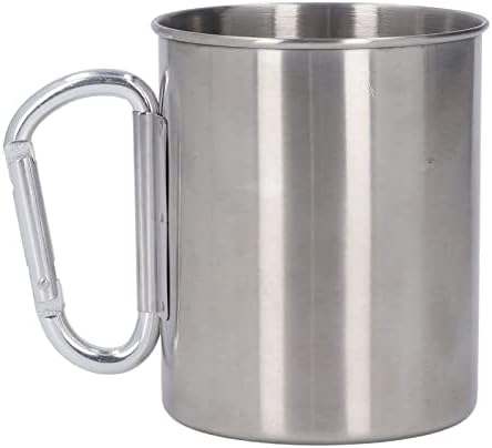 OLEQE Coffee cup, 304 stainless steel cup, multi-purpose single-layer portable travel coffee cup, suitable for outdoor camping mountaineering