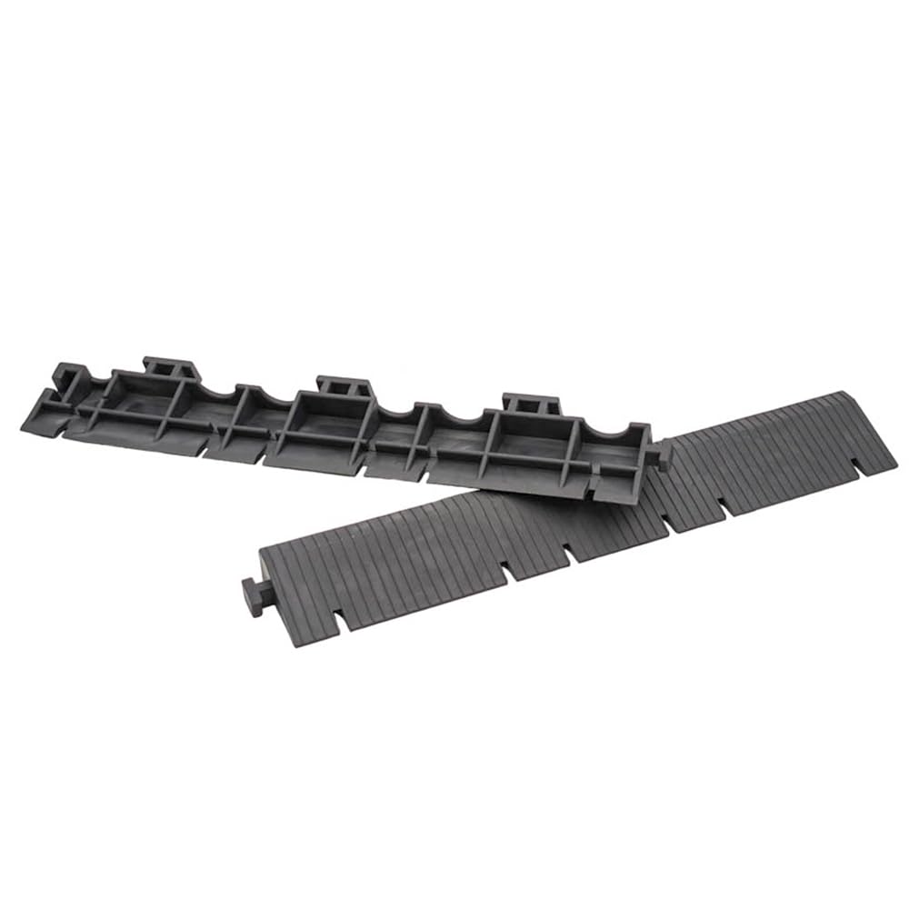 Kit 2 Rampas + Esquinera PVC Reforzado Gris Oscuro 33x5x2cm Accesorio Losetas Reforzadas