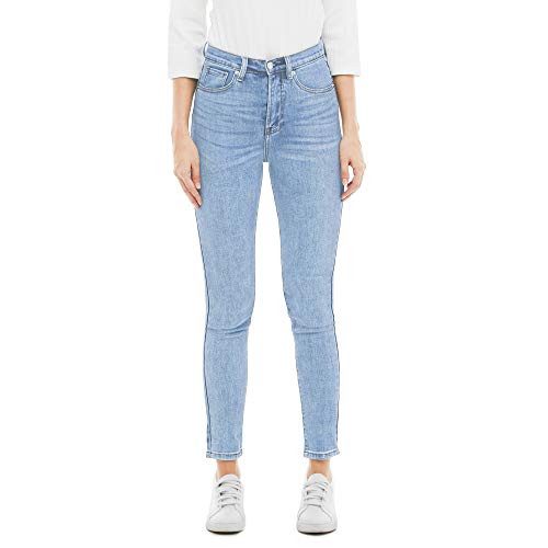 Jean skinny femme stretch bleu coupe courbée valorisant la confiance en soi