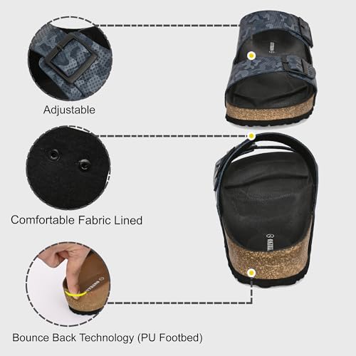 Image of Centrino Men's Berkin-Style Slip-On Sandals | Open Toe Design | Soft PU Footbed | Lightweight & Comfortable | Arch Support | On-Grip Sole | Casual Outdoor Wear (9213)