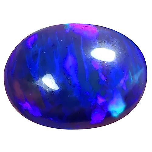 Opale noire d'Éthiopie naturelle de 3,74 ct en cabochon ovale pour création de bijou