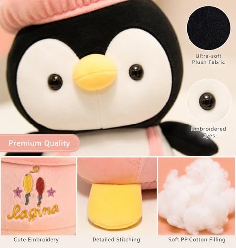 Image of Cute Penguin Soft Toy for Kids 30 cm | Ultra Soft Plush Stuffed Animal Teddy | Hugging Pillow Doll for Boys & Girls | Birthday Gift, Home Decor & Sleeping Companion (Pink)