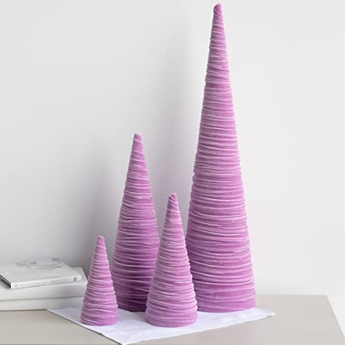Image of Your Heart's Content Set of 4 Velvet Trees, Lavender Mantel Accent, Valentine's, Holiday Tree Tabletop, Coquette Home Decor, Teen Girls Room, Wedding Centerpiece (Lavender)