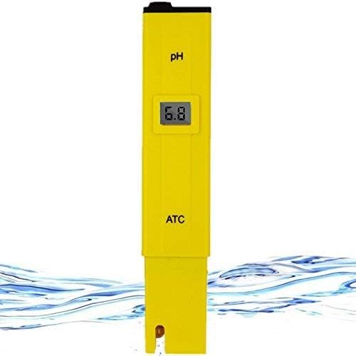 elincamp Water Quality Tester,Digital PH Meter for Water Quality,Food,Swimming Pool,Aquariums, Hydroponics,PH Measurement for 0-14 PH,±0.1 Accurary,0.1 Resolution,LED Display Pocket Size (Yellow)