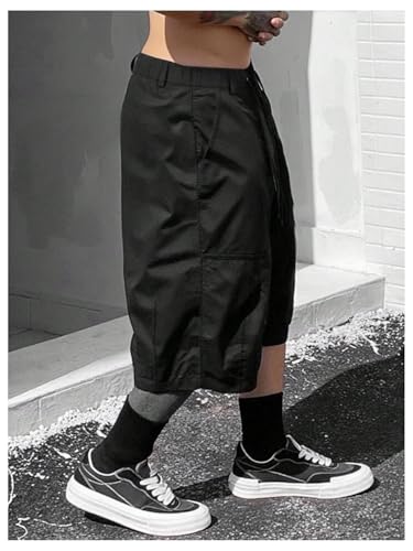 GORGLITTER Men's Summer Cargo Shorts Elastic High Waist Wide Leg Athletic Gym Basketball Drawstring Workout Shorts3