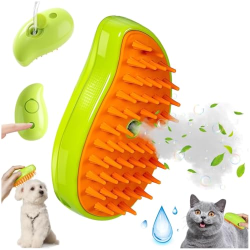 Voarge Spazzola a vapore 3 in 1 per animali domestici, spazzola a vapore per gatti, spazzola a vapore per cani, spazzola autopulente, massaggiatore autopulente