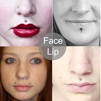 LAURITAMI Nep Piercing Nep Neus Lip wenkbrauw Piercing, 3 Vellen Gem Sticker Bling Gezicht Oor Lichaam Sieraden 2/2.5/3/4/5MM, 2mm/2.5mm/3mm/4mm/5mm, Roestvrij staal