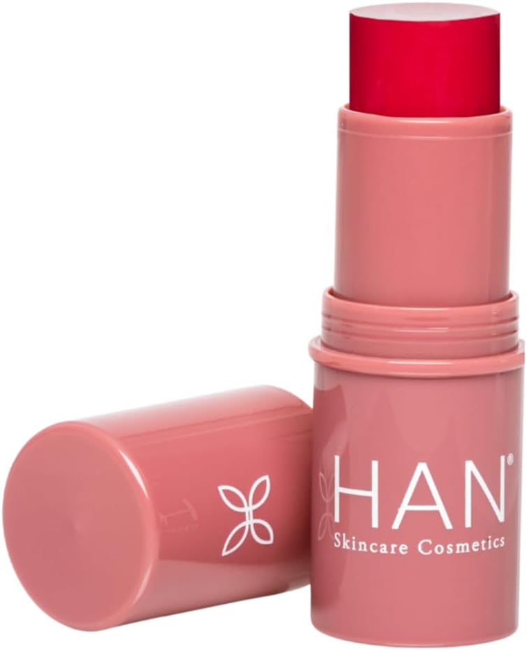 HAN Skincare Cosmetics Vegan, Cruelty-Free, 3-in-1 Multistick for Cheeks, Lips, Eyes, Cherry Cosmos | Large