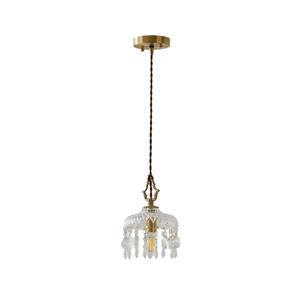 Lustre cristal transparent pour éclairage de bar et de comptoir moderne