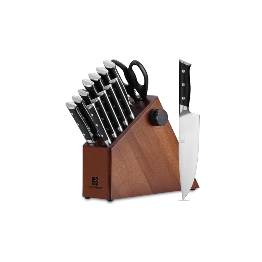 5C-Pro-15-Piece-Knife-SetUltra-Smooth-Cutting-Professional-Grade-Sharp50Cr15Mov-Stainless-Steel-Kitchen-Knife-Block-Set-with-SharpenerHandle-Ergonomic-And-Full-Tang-DesignWith-Gift-Box 5C Pro 15-Piece Knife Set