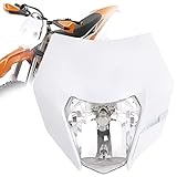 AnXin Dirt Bike Headlight,Motorcycle Headlight Headlamp Universal for SX SXF XC XCW EXC XCF CRF YZF KLX RMZ TX 50 85 125 150 250 300 350 450 500 525 Enduro Supermoto White