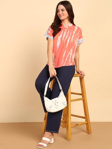 Image of Maaesa Hand Dyed Rayon Top for Women