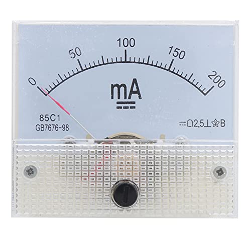 85C1 DC 0-200MA Pointer DC Ammeter, Clear Scale, High Accuracy Circuit Ammeter for Voltage Stabilizer Power Distribution Cabinet, Test Board