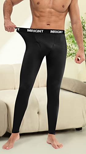 Men's Thermal Underwear Bottom Warm Lightweight Long Johns Classic Elastic Base Layer Pants For Cold Weather, 2 Pack #TOP3