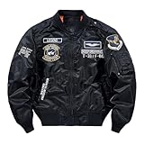 ボンバージャケット メンズ 大きいサイズ ジャンパー カジュアル スタジャン ミリタリージャケット ブルゾン バイク ストリート MA-1 刺繍 ワッペン アメリカンスタイル ウェア レタリング ベースボールジャケット ユース 春 秋