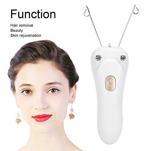 Sunicon Facial Threading Hair Removal for Women, USB Rechargeable Electric Hair Removal Device Cotton Thread Epilator Body Hair Removal Machine for Chin Lip Arms Legs, Gold