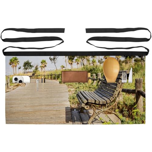 Lot de 3 tabliers courts de chef demi-tablier de cuisine restaurant bistrot et bar