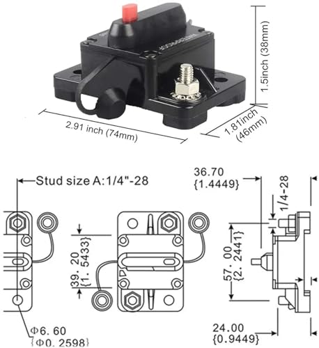 Disjoncteur fusible réinitialisation manuelle protège onduleur 12V 48V - 6