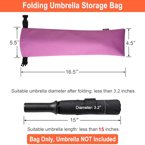 Cosmos 1 Pc Umbrella Bag Waterproof Travel Umbrellas Storage Pouches Wet Umbrella Cases Folding Umbrellas Sleeves Covers Portable Travel Umbrella Carry Bag for Home Outdoor (Hot Pink Color)