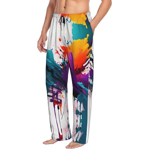 Pantalon de pyjama imprimé éclaboussures pour des soirées cocooning cosy